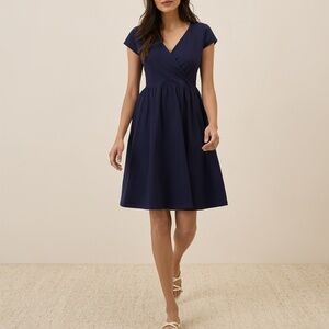 Pact Organic Fit & Flare Crossover Dress | Eclipse Purple